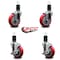 Service Caster 4'' Red Poly Wheel Swivel 1-5/8'' Expanding Stem Caster Set 2 Brakes, 4PK SCC-EX20S414-PPUB-RED-2-TLB-2-158 - alternate 4